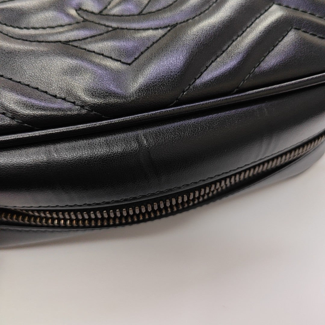 GG Marmont Small Quilted Calfskin Black