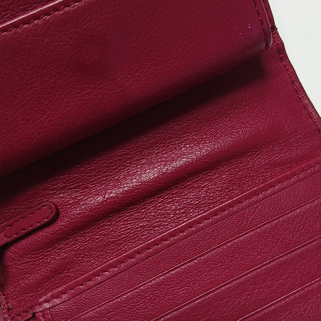 Cannage Calfskin Wallet Red