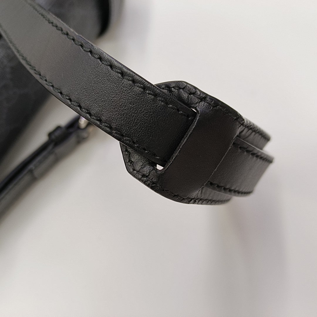 Monogram Coated Canvas Shoulder Bag Black