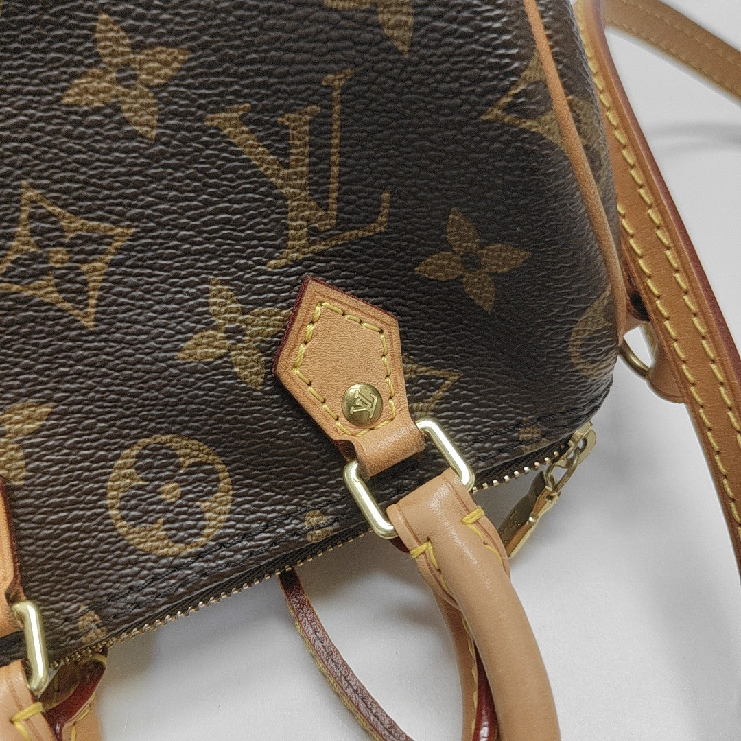 SPEEDY Nano Monogram Coated Canvas Brown