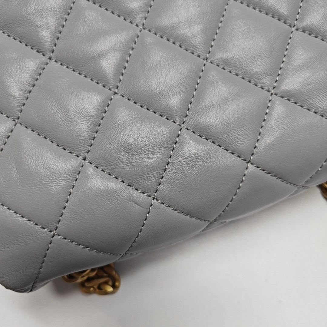 CLASSIC FLAP Mini Quilted Lambskin Gray