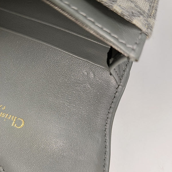 Saddle Mini Oblique Fabric Gray Card Holder