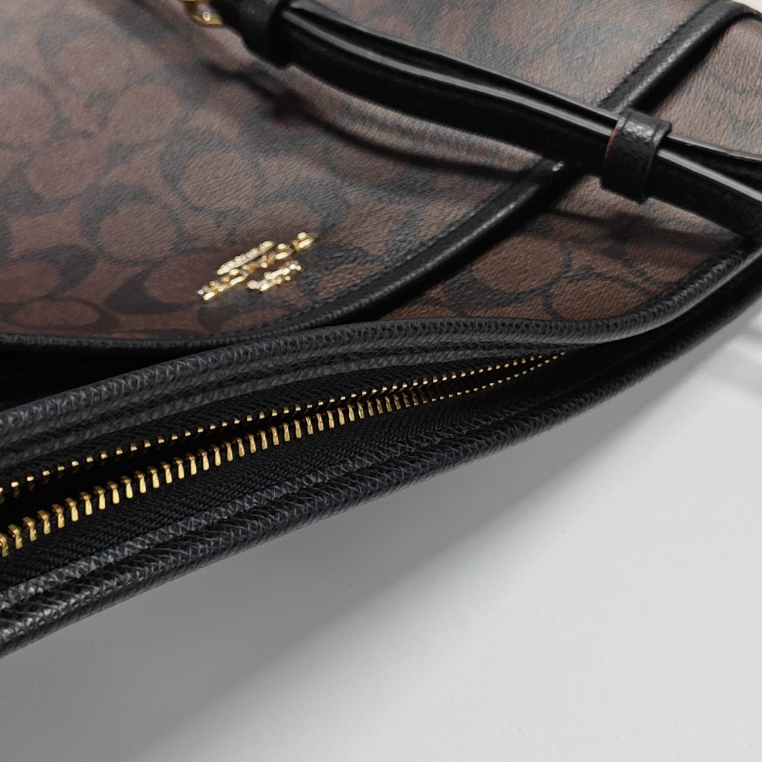 Monogram Coated Canvas Shoulder Bag Brown