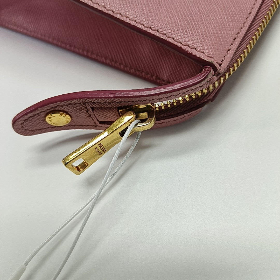 Saffiano Calfskin Clutch Pink