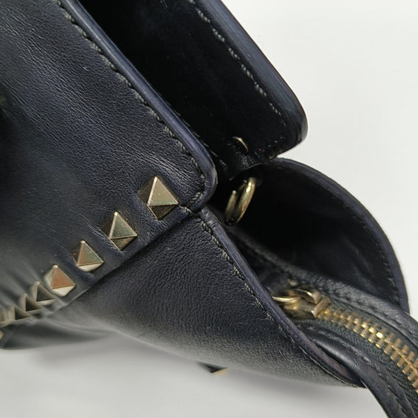 Rockstud Small Calfskin Black