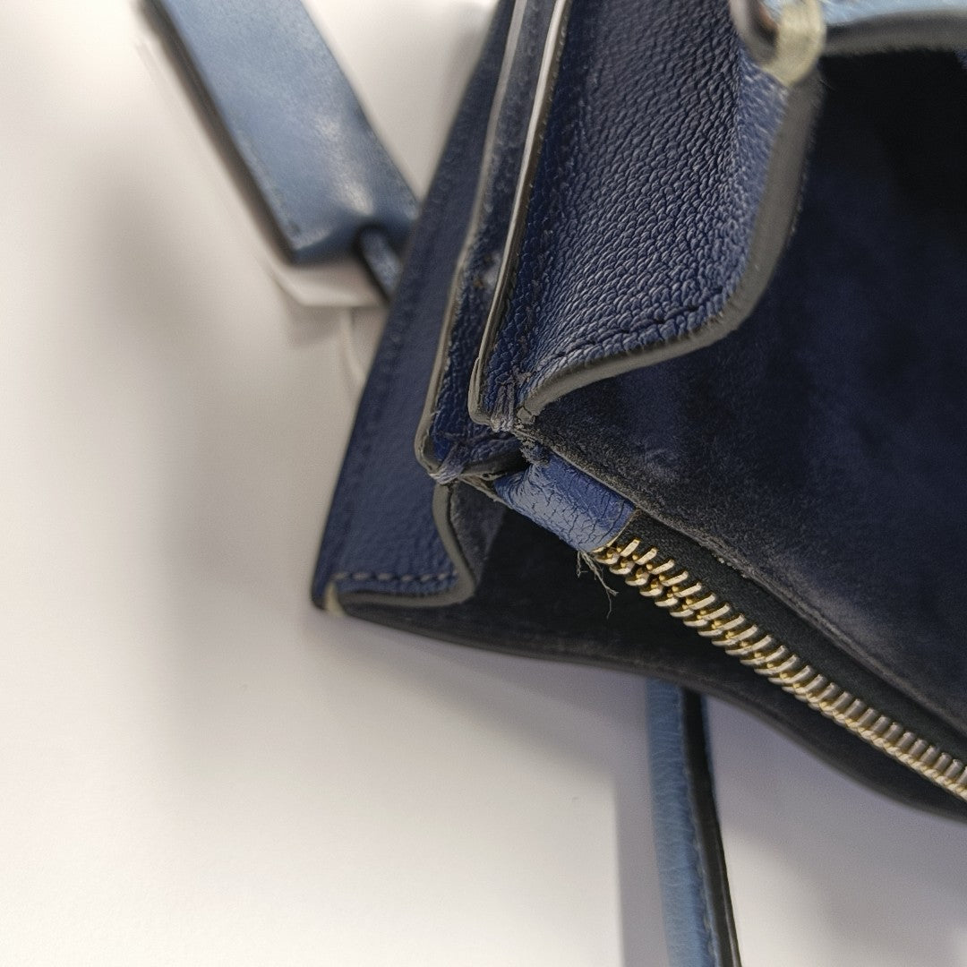 Calfskin Shoulder Bag Blue