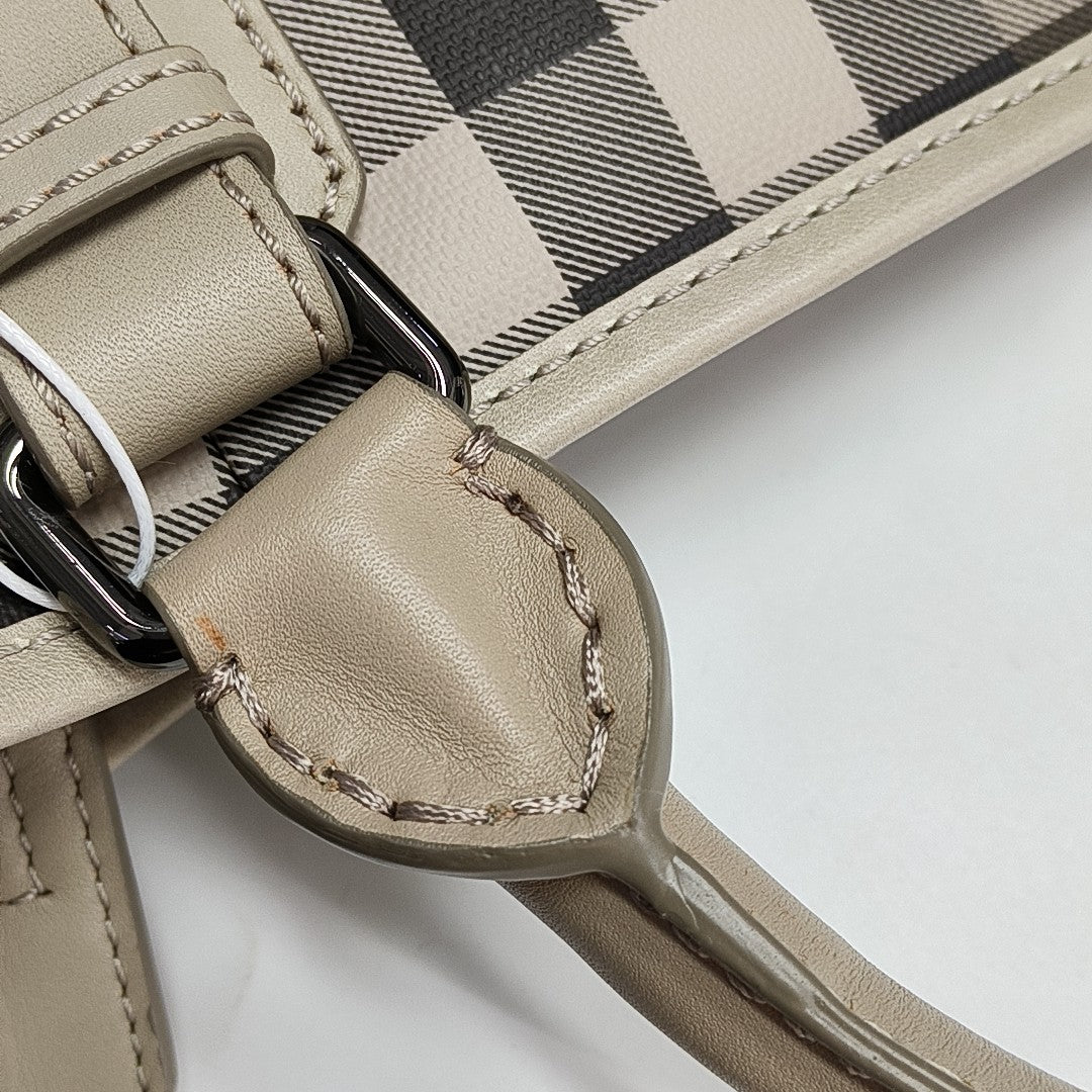 Coated Canvas Top Handle Bag Gray