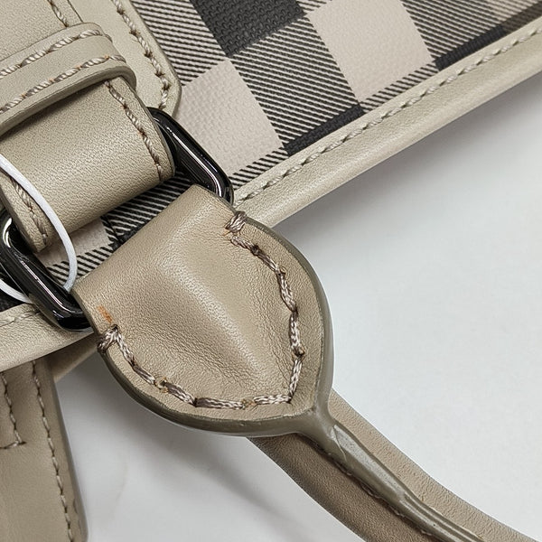Coated Canvas Top Handle Bag Gray