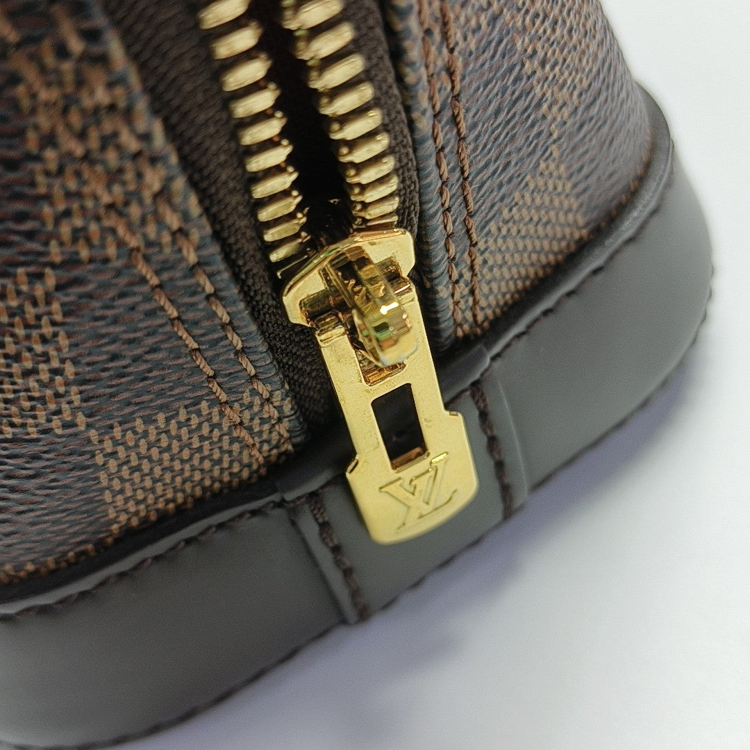 ALMA BB Damier Ebene Coated Canvas Brown
