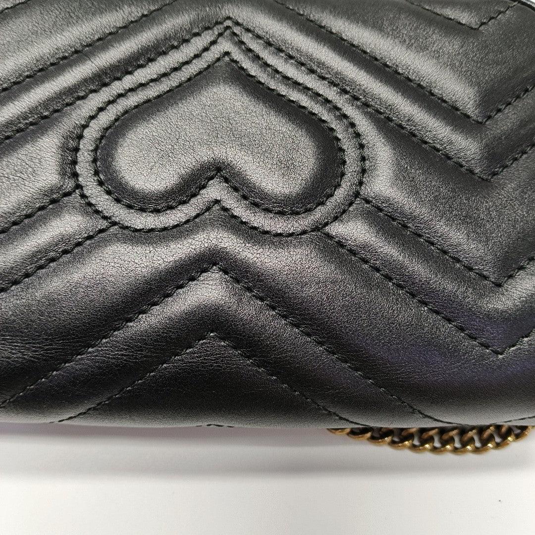 GG Marmont Mini Quilted Calfskin Black