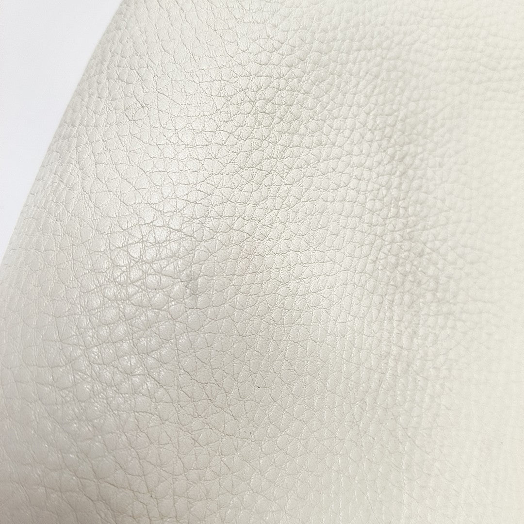 Horsebit Chain Large Calfskin White