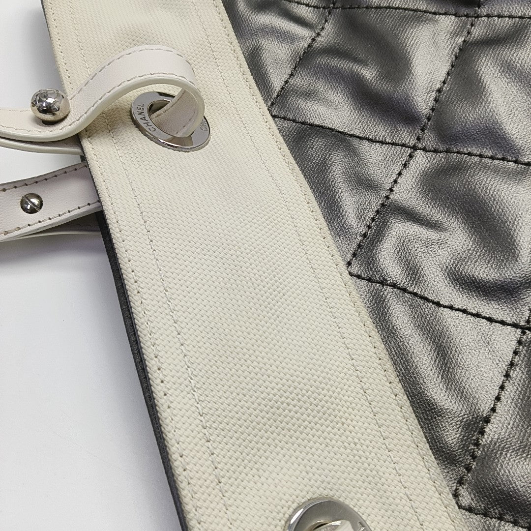 PARIS BIARRITZ Large Quilted Coated Canvas Gray