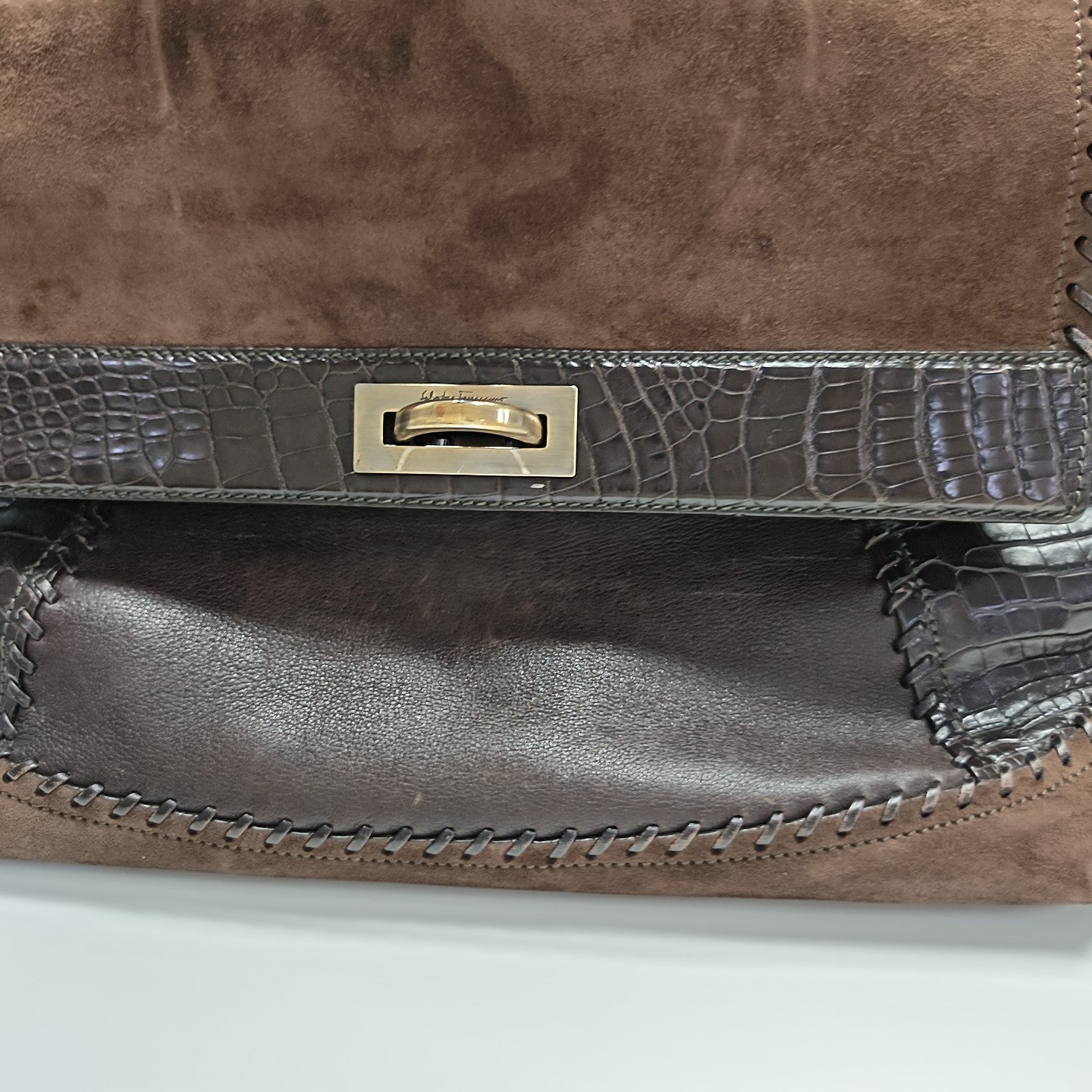 Calfskin Shoulder Bag Brown