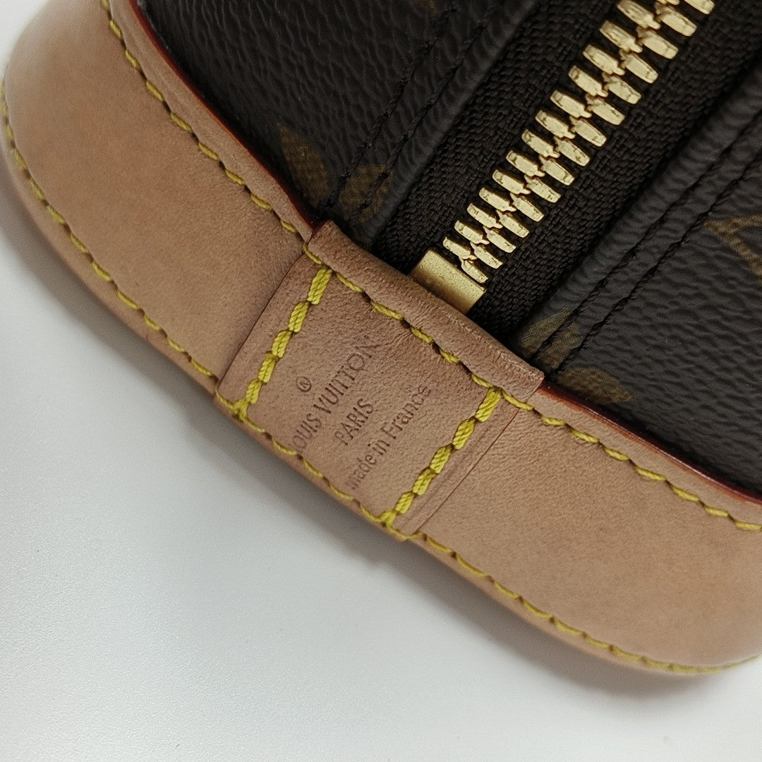 ALMA BB Monogram Coated Canvas Brown
