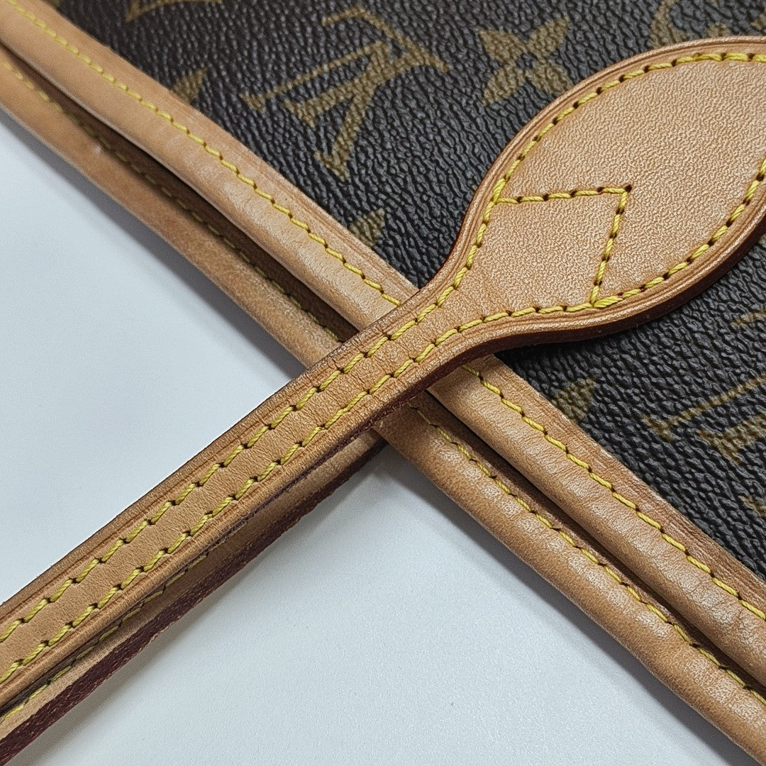 NEVERFULL MM Monogram Coated Canvas Brown