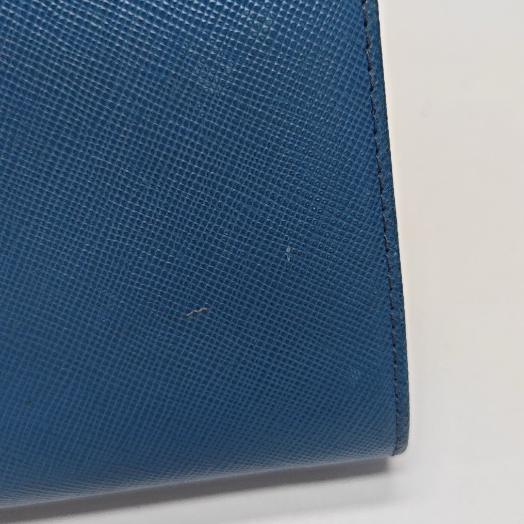 Saffiano Calfskin Card Holder Blue