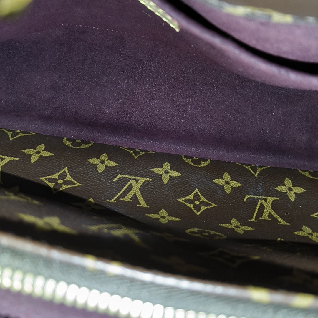 MONTAIGNE MM Monogram Coated Canvas Brown