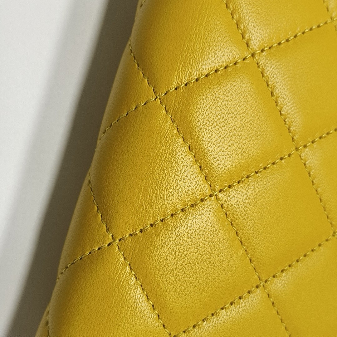 Quilted Lambskin Wallet Yellow