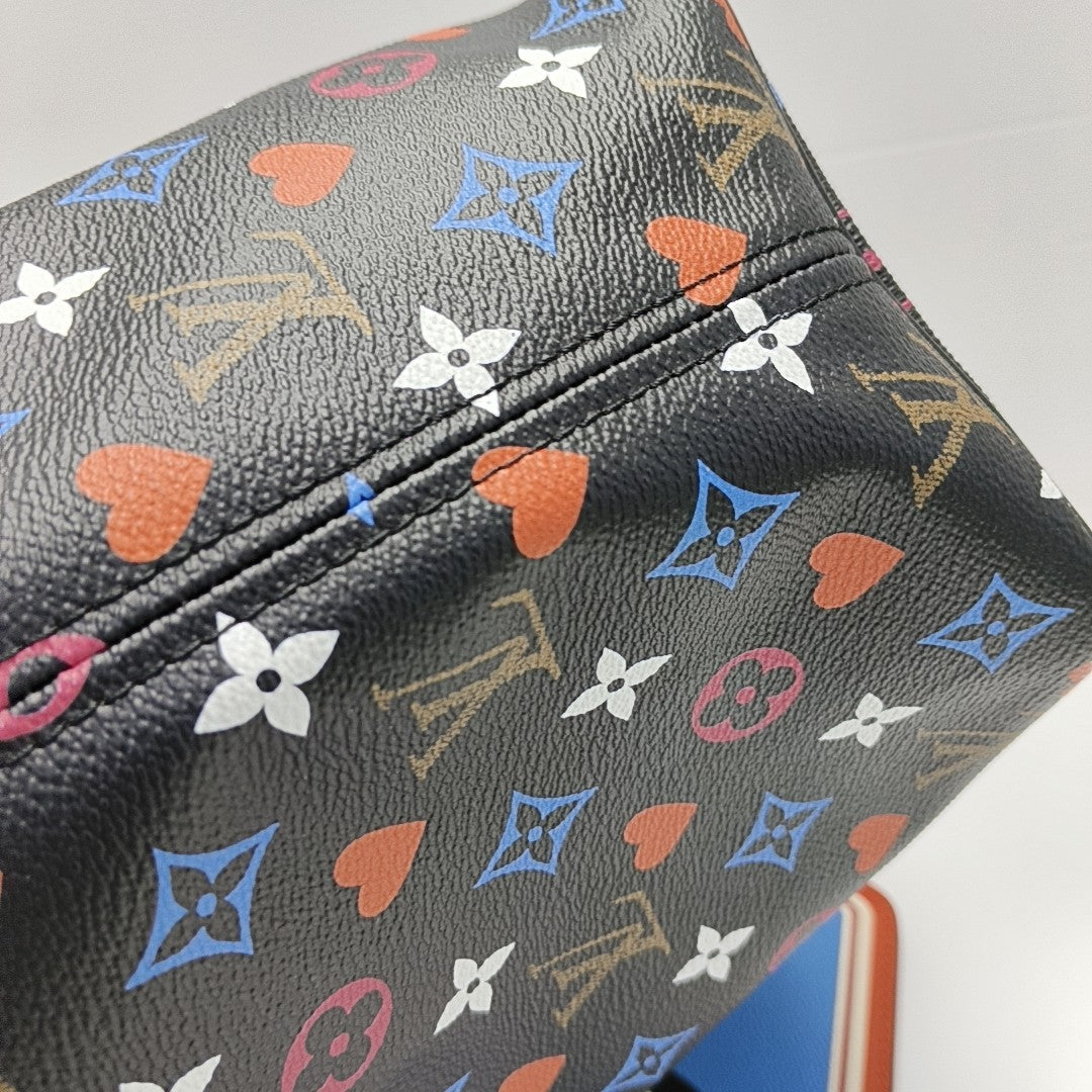 NEVERFULL MM Monogram Coated Canvas Black
