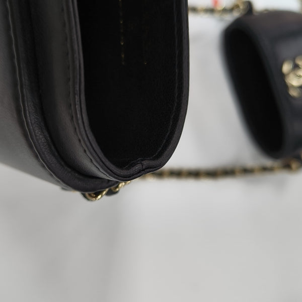 Lambskin Shoulder Bag Black