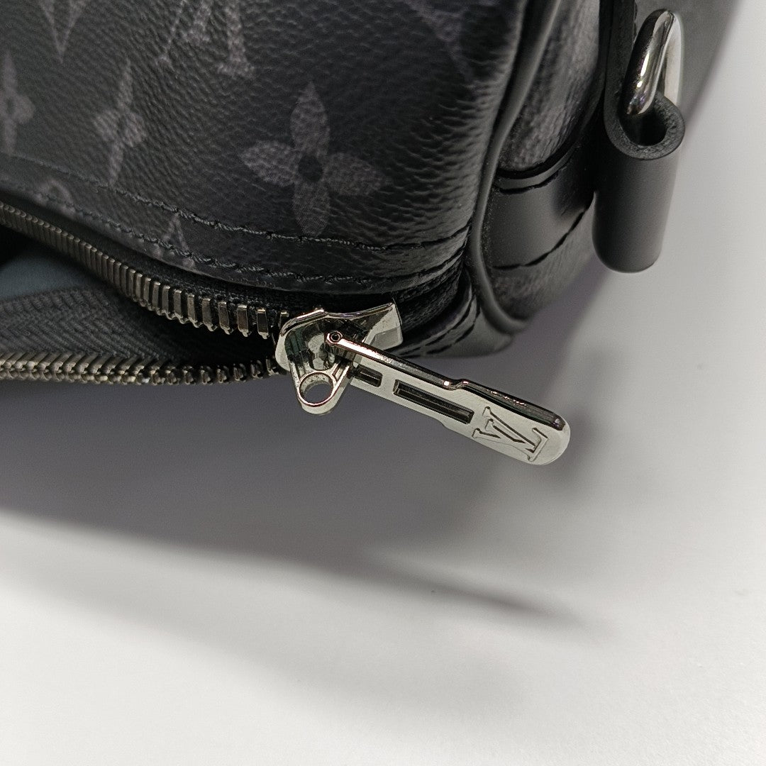KEEPALL 55 Monogram Coated Canvas Black