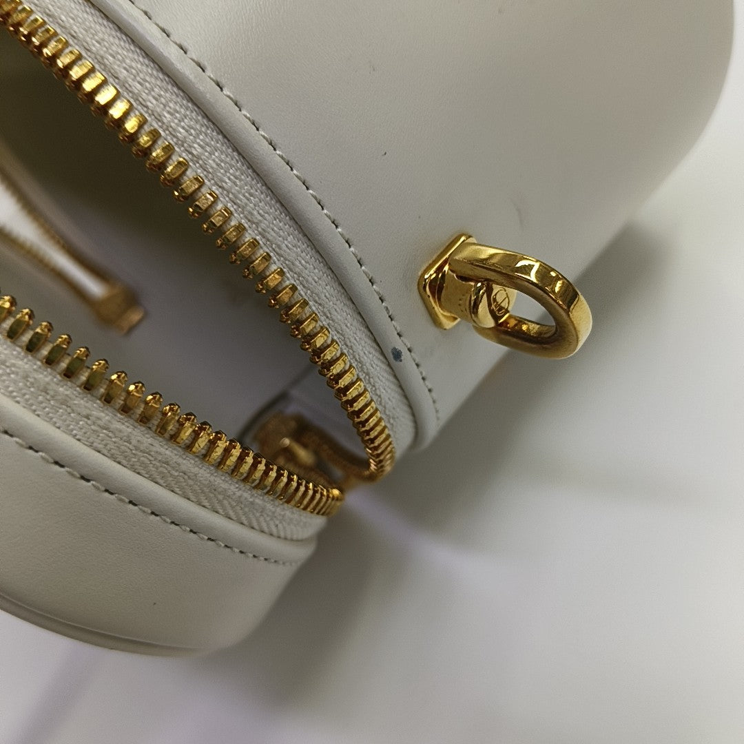 Calfskin Shoulder Bag Small White