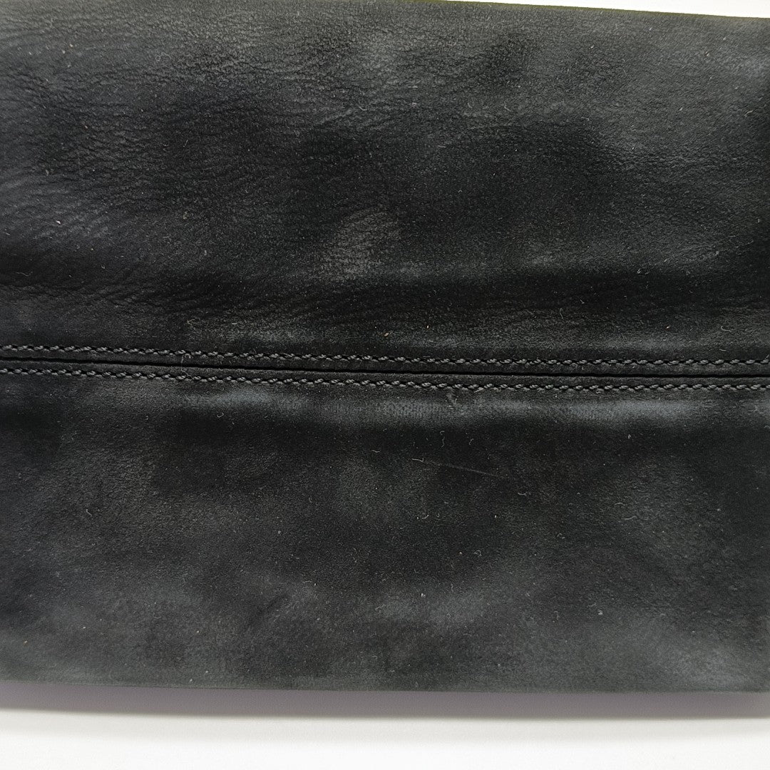 Suede Top Handle Bag Black