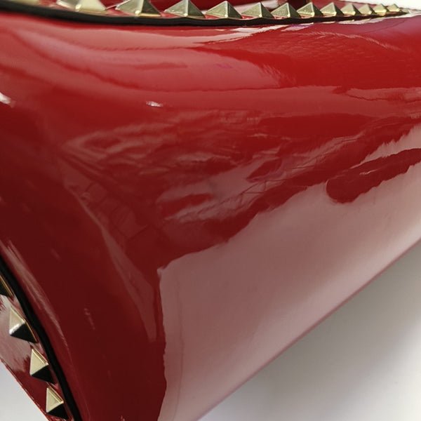 Rockstud Patent Leather Red
