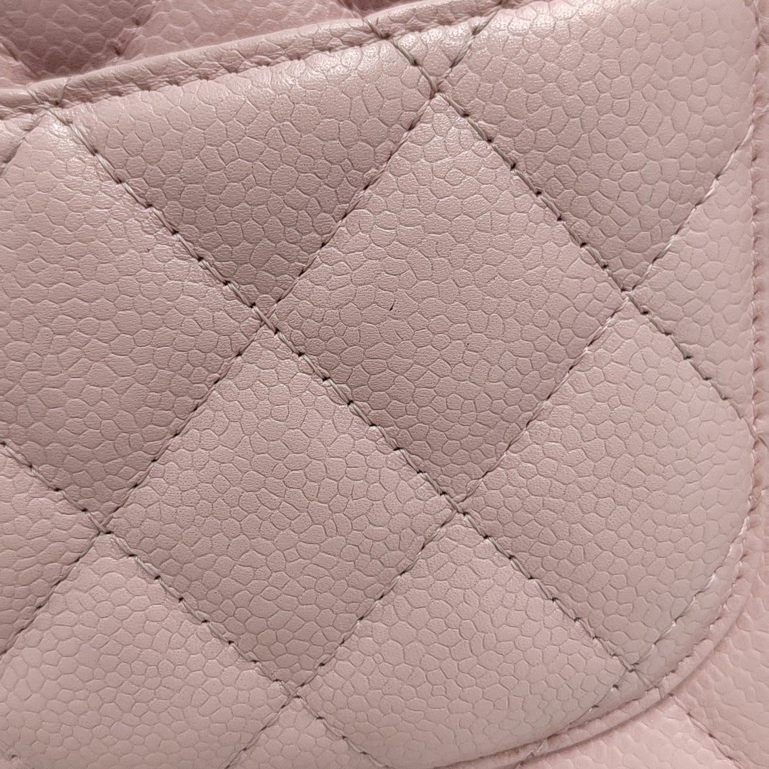 Quilted Grained Calfskin Top Handle Bag Pink