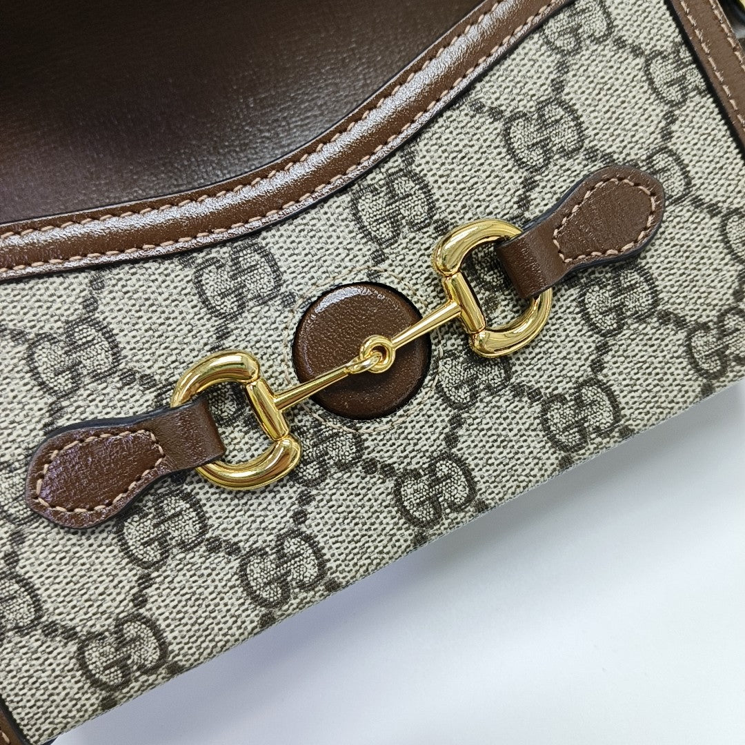 Horsebit 1955 Mini Monogram Coated Canvas Beige