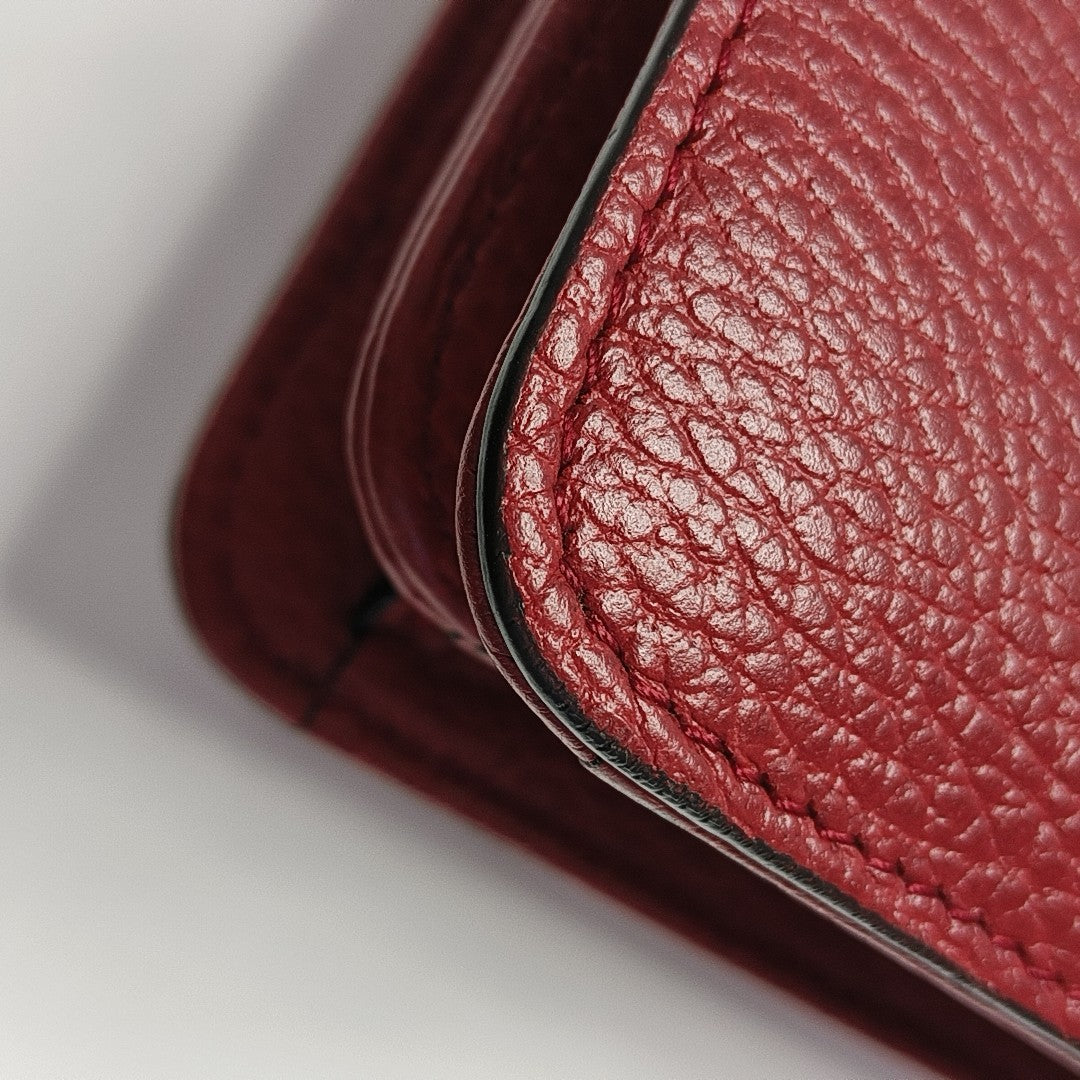 Interlocking G Small Calfskin Red