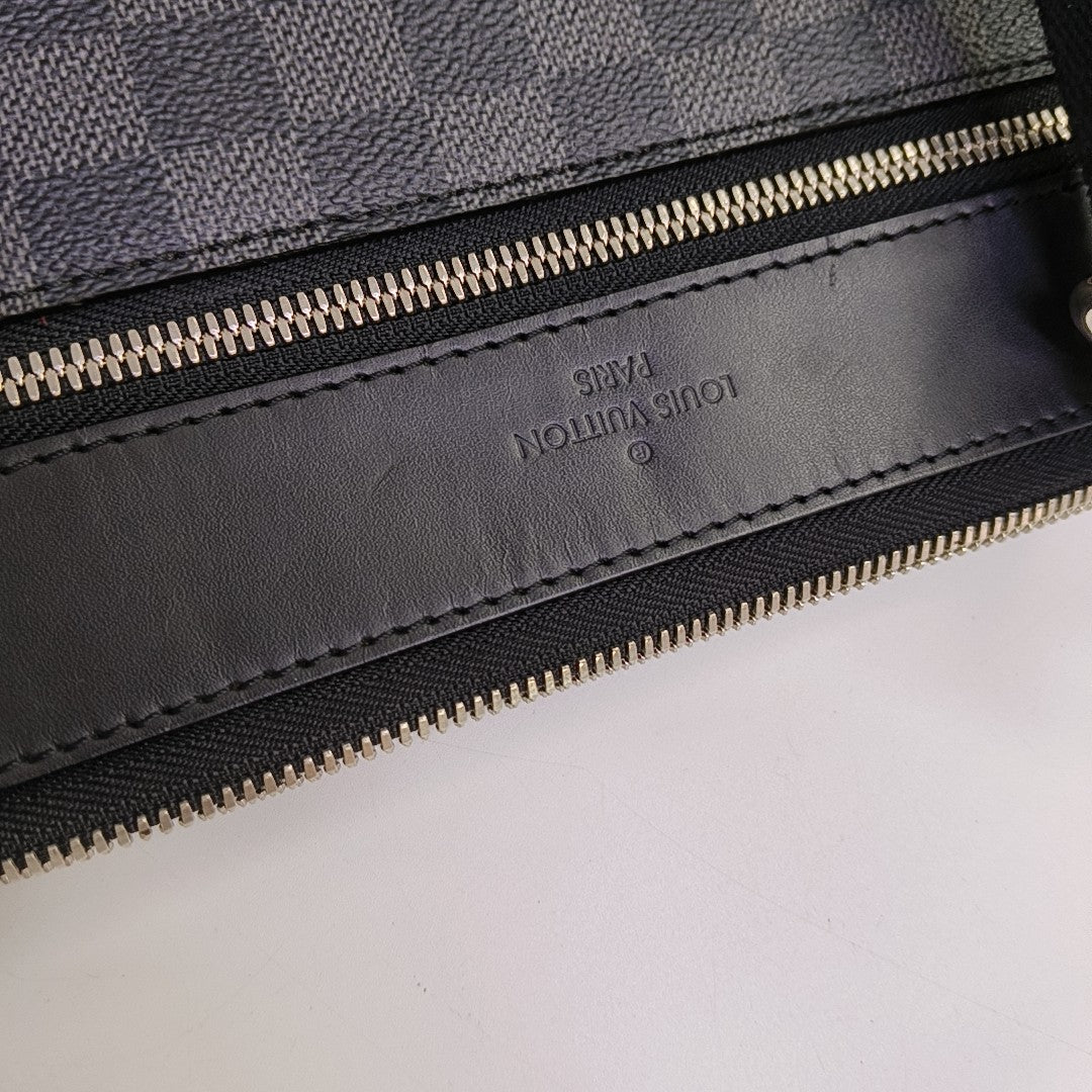 MICK Damier Graphite Coated Canvas Gray