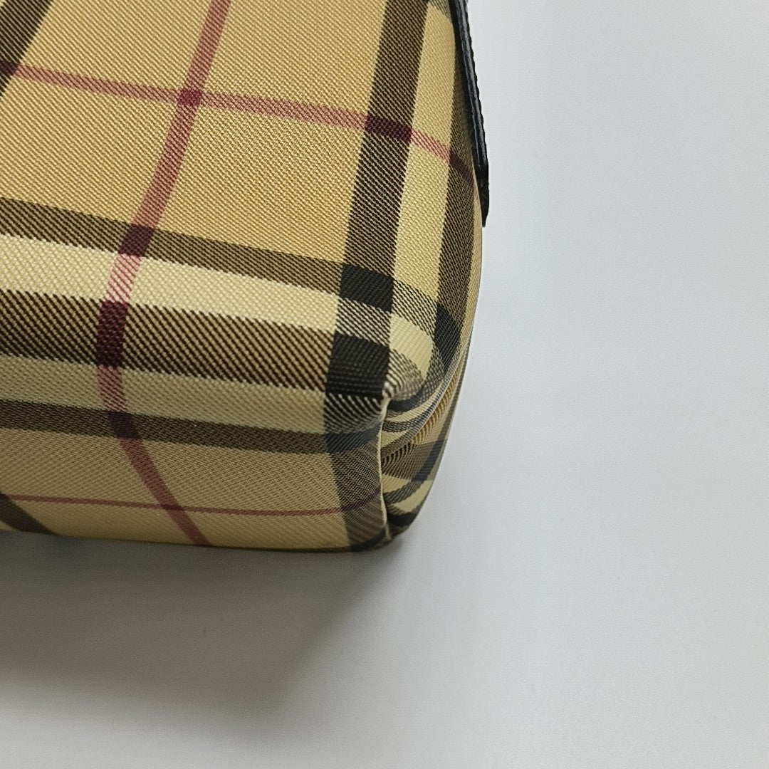 Coated Canvas Top Handle Bag Brown