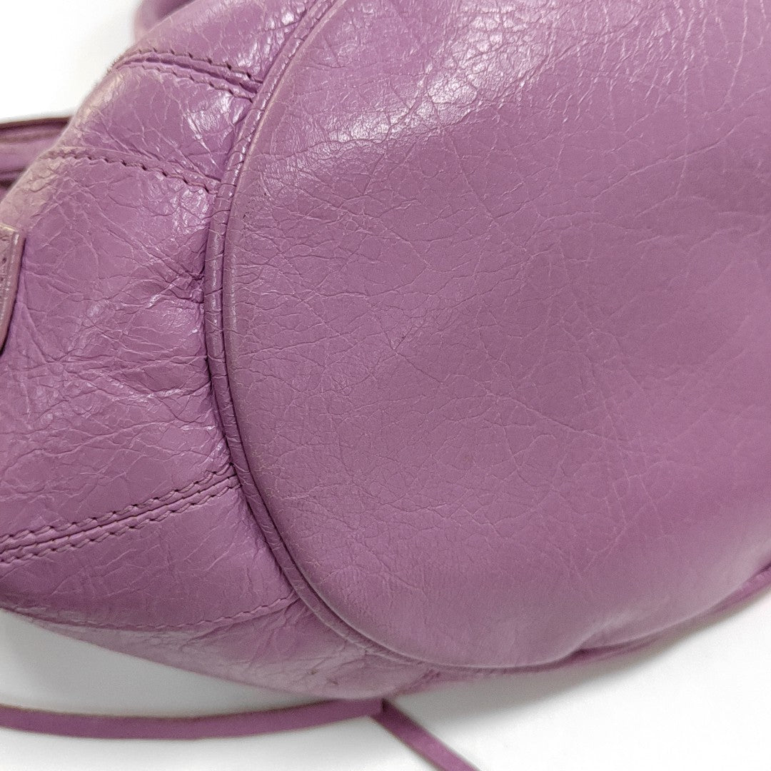 Pompon Bag Calfskin Purple
