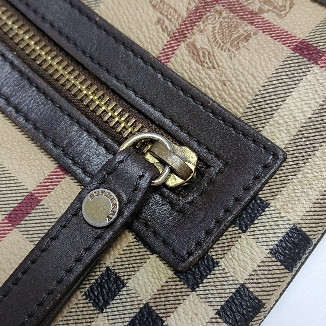 Coated Canvas Crossbody Bag Brown