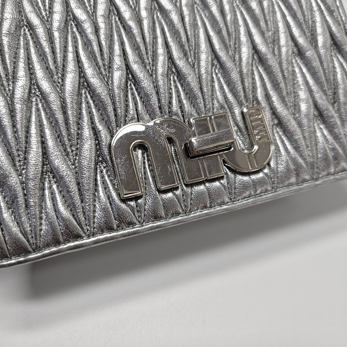Quilted Lambskin Shoulder Bag Silver