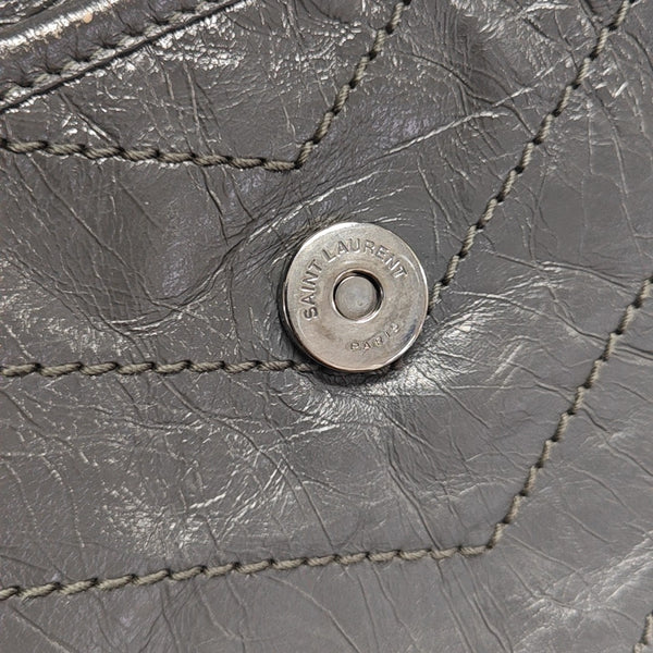 NIKI Medium Chevron Calfskin Gray