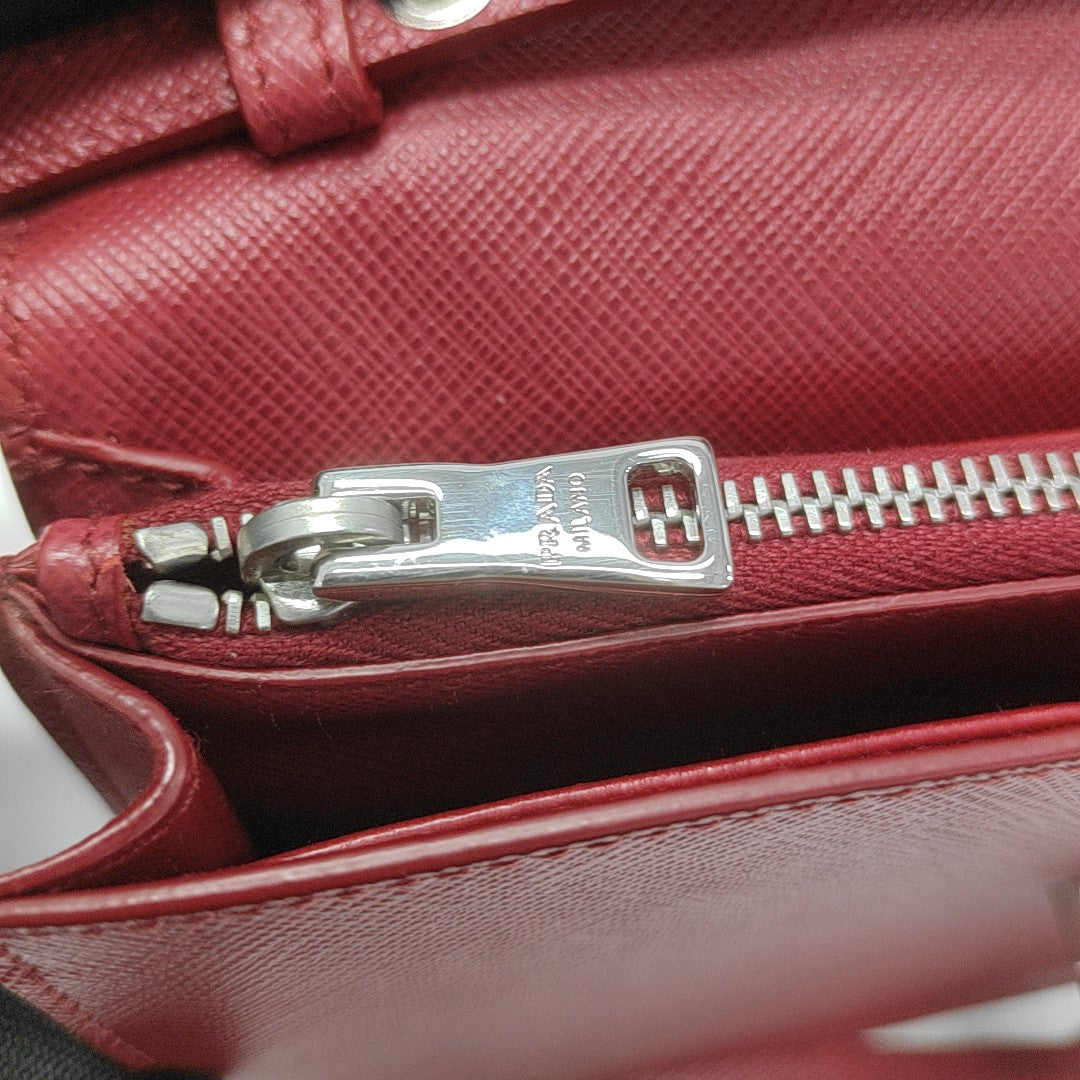 Saffiano Calfskin Shoulder Bag Red
