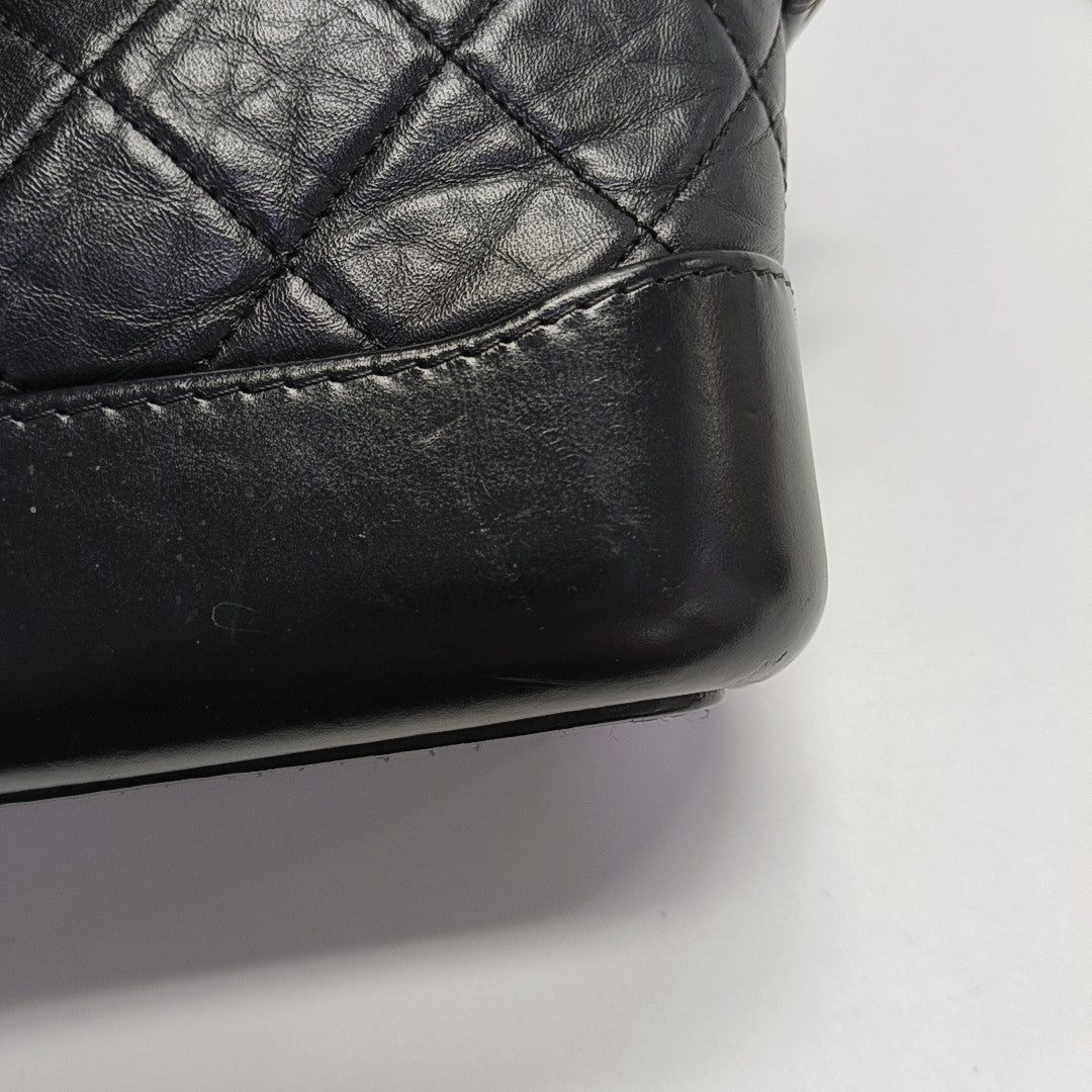 GABRIELLE Small Quilted Calfskin Black