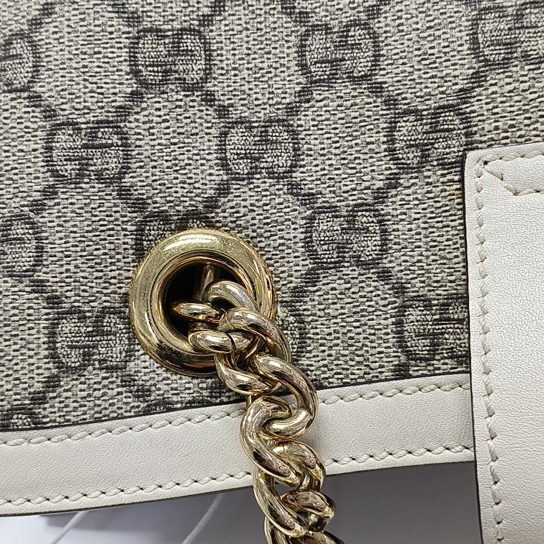 Padlock Small Monogram Coated Canvas Beige
