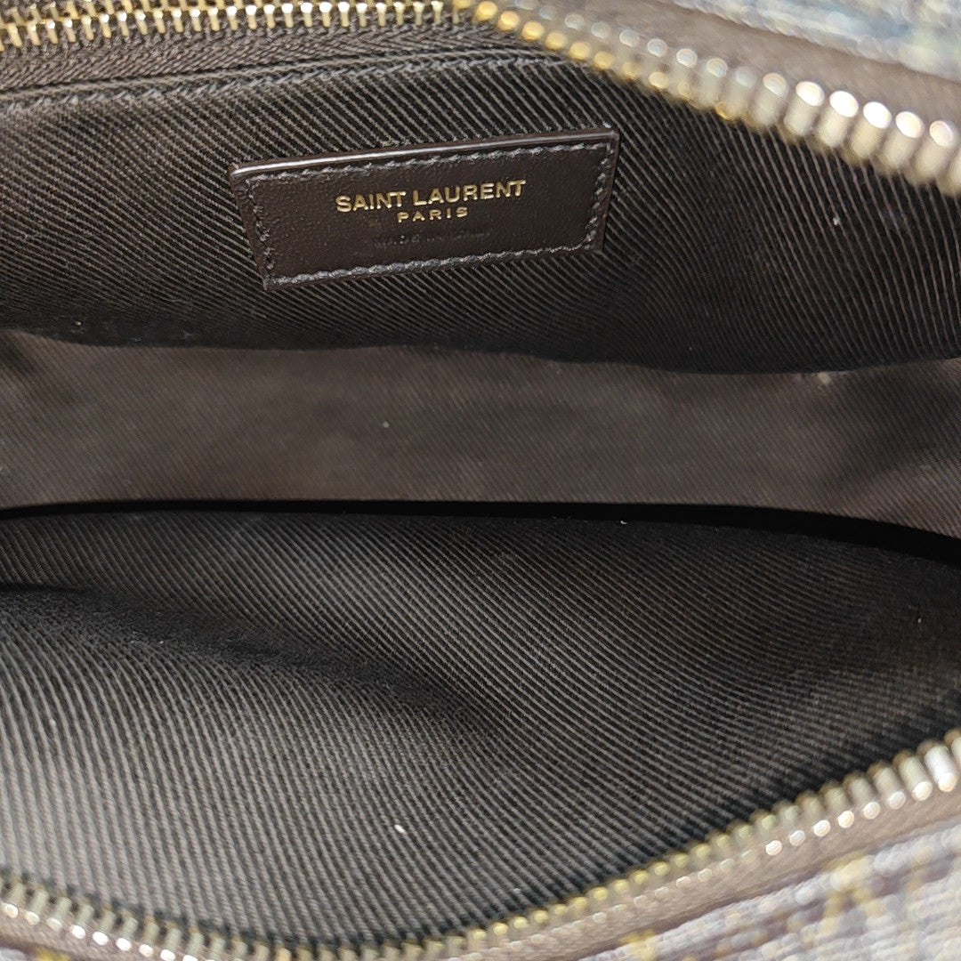 Coated Canvas Shoulder Bag Brown