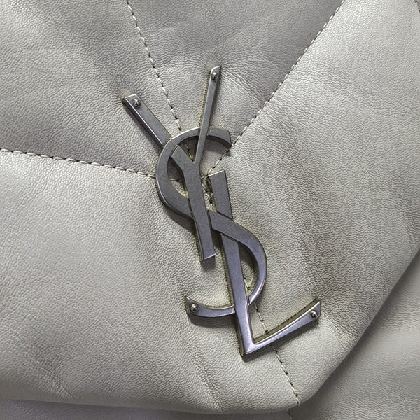 PUFFER Medium Quilted Lambskin White
