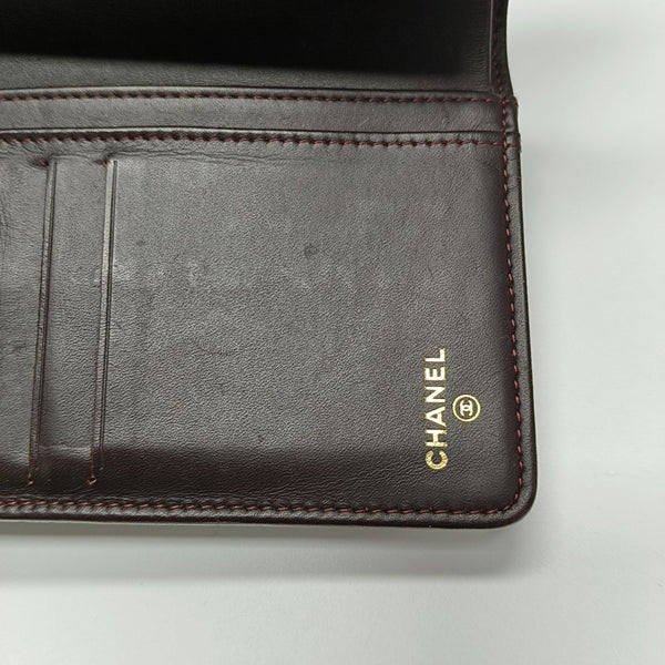 Quilted Grained Calfskin Wallet Black