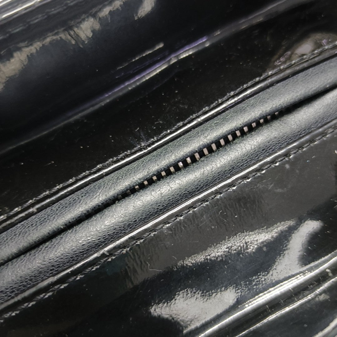 Lady Dior Medium Cannage Patent Leather Black