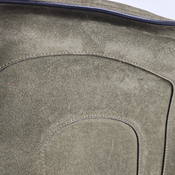 Quilted Suede Shoulder Bag Green
