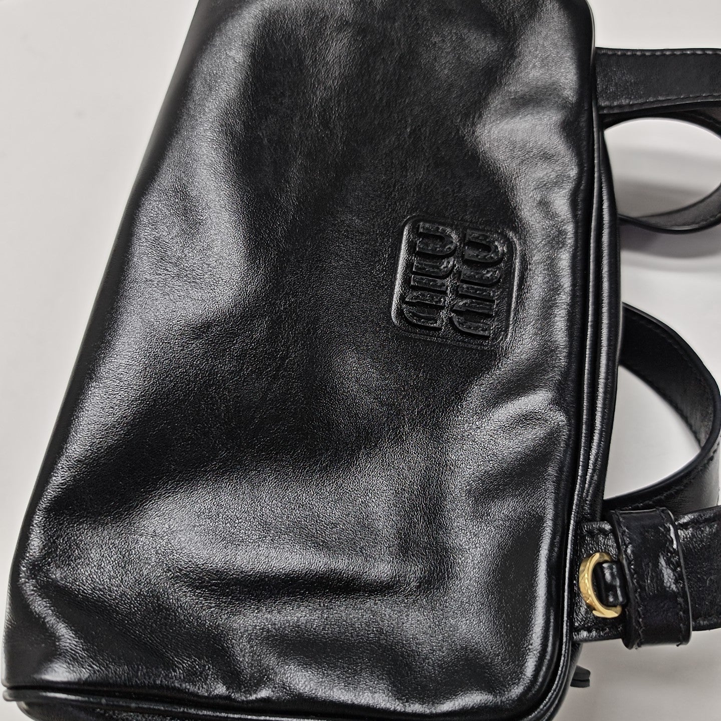 Calfskin Top Handle Bag Black