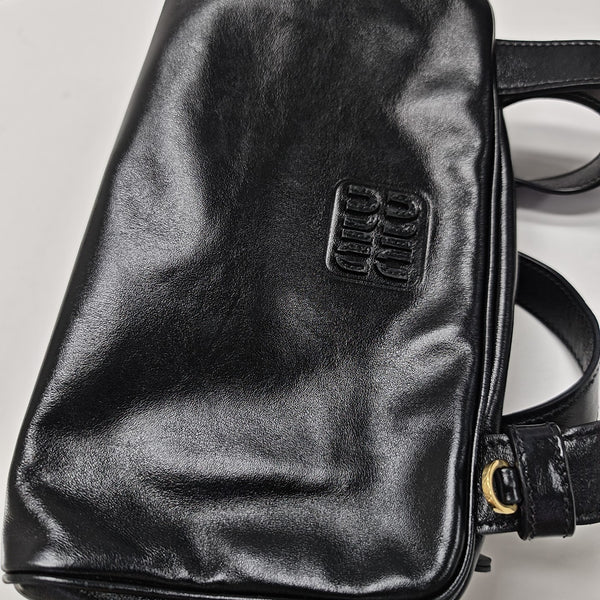 Calfskin Top Handle Bag Black