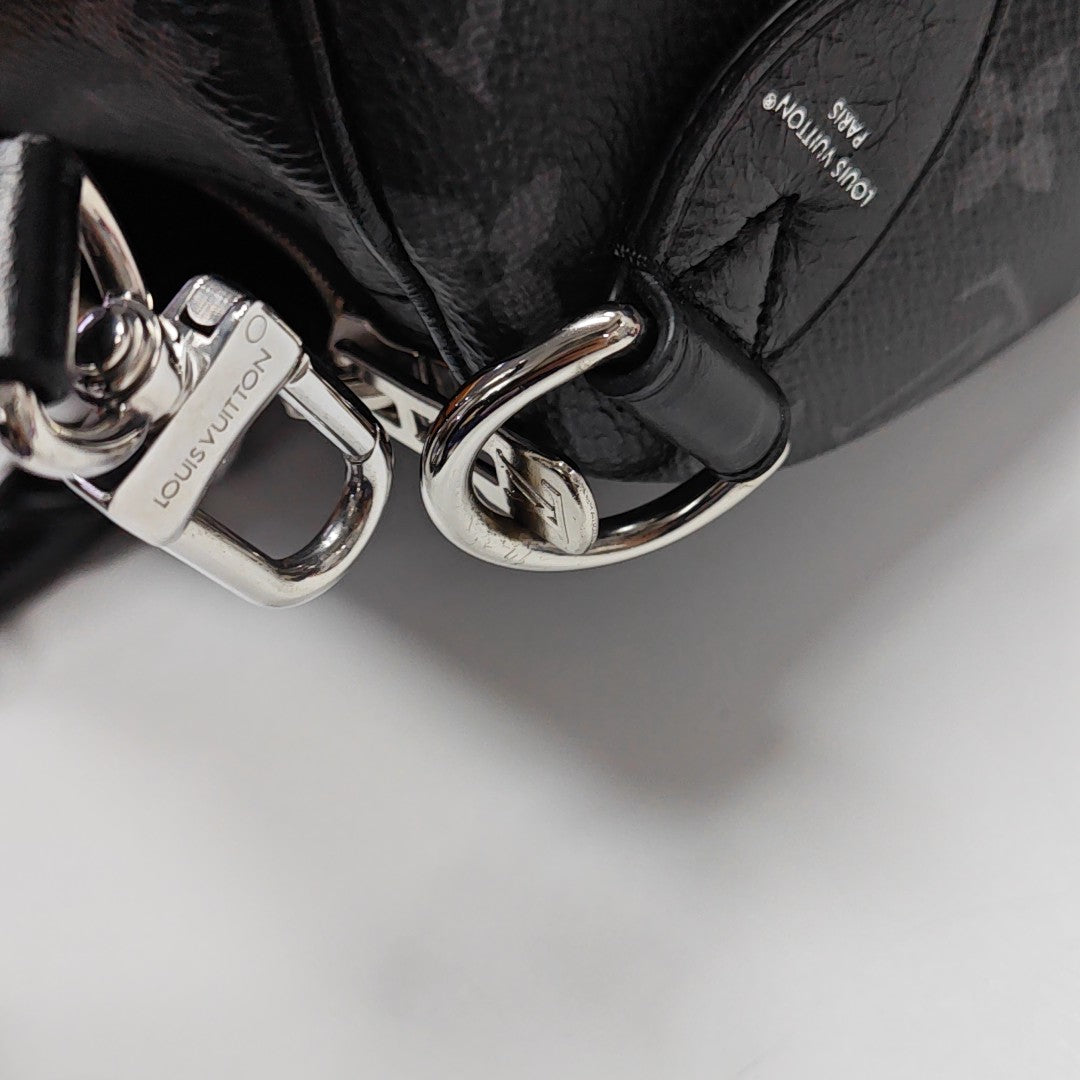 Monogram Coated Canvas Shoulder Bag Black