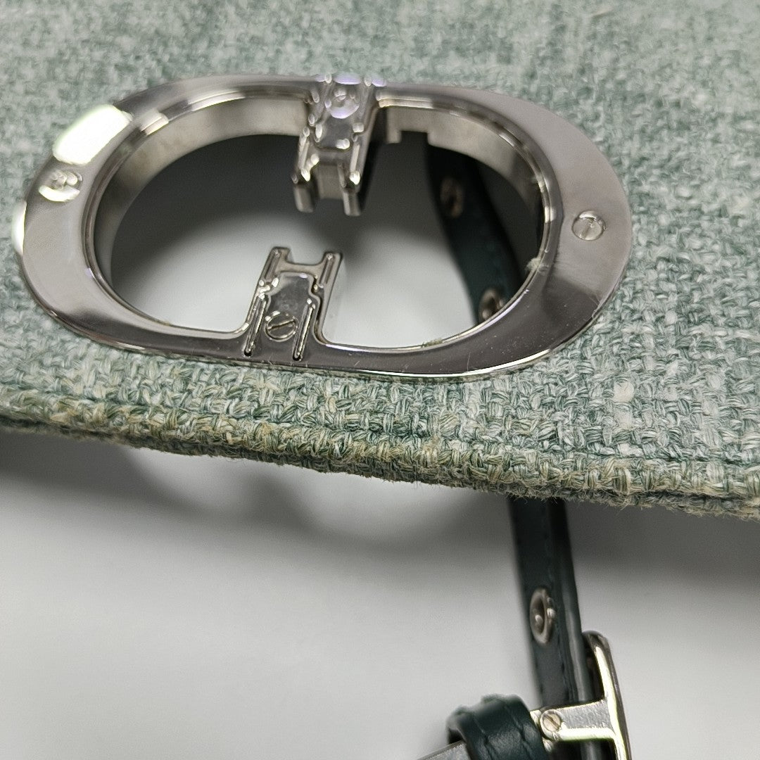 Dior Caro Small Cannage Fabric Green