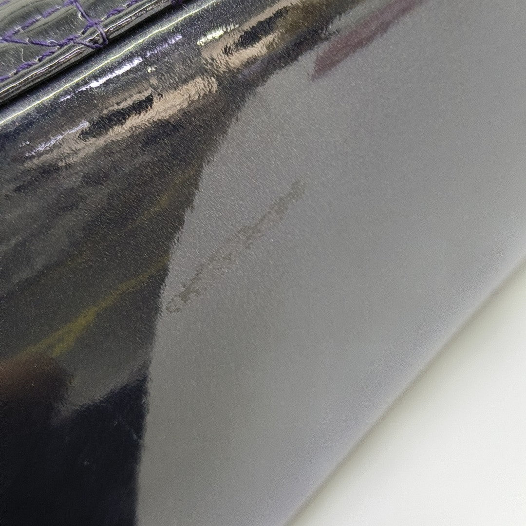 Lady Dior Medium Cannage Patent Leather Purple